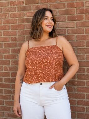 Levi's NEW Plus Size 2x: Rust Floral Square Neck Cami
